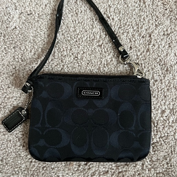 Black Coach wristlet - Picture 1 of 3